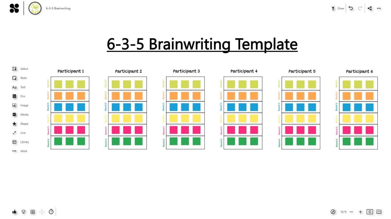 6-3-5 Brainwriting Template