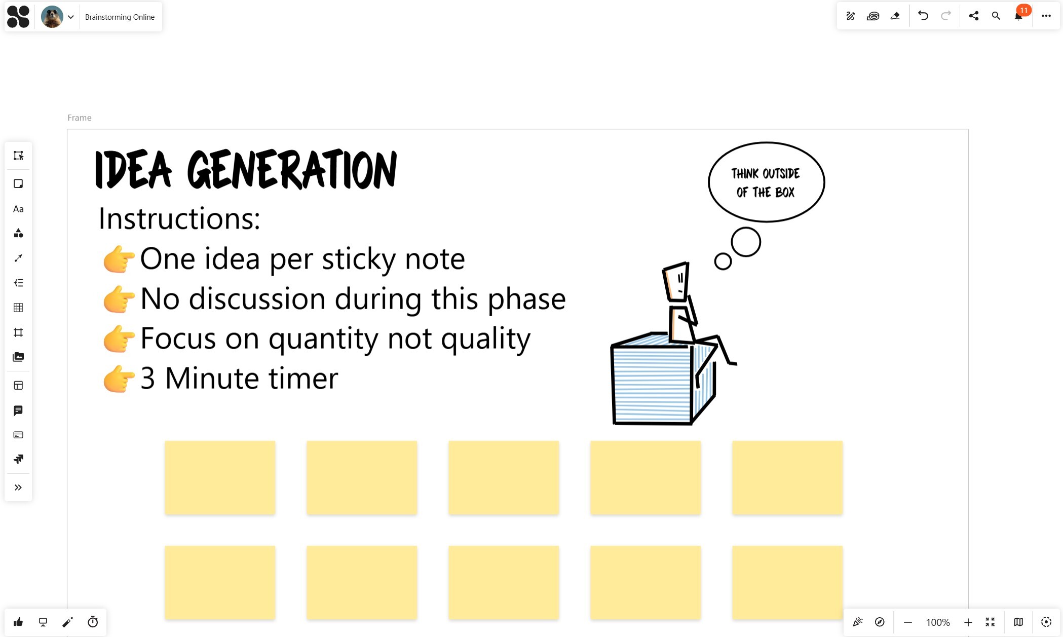 Online Brainstorming - Prepare Board elements