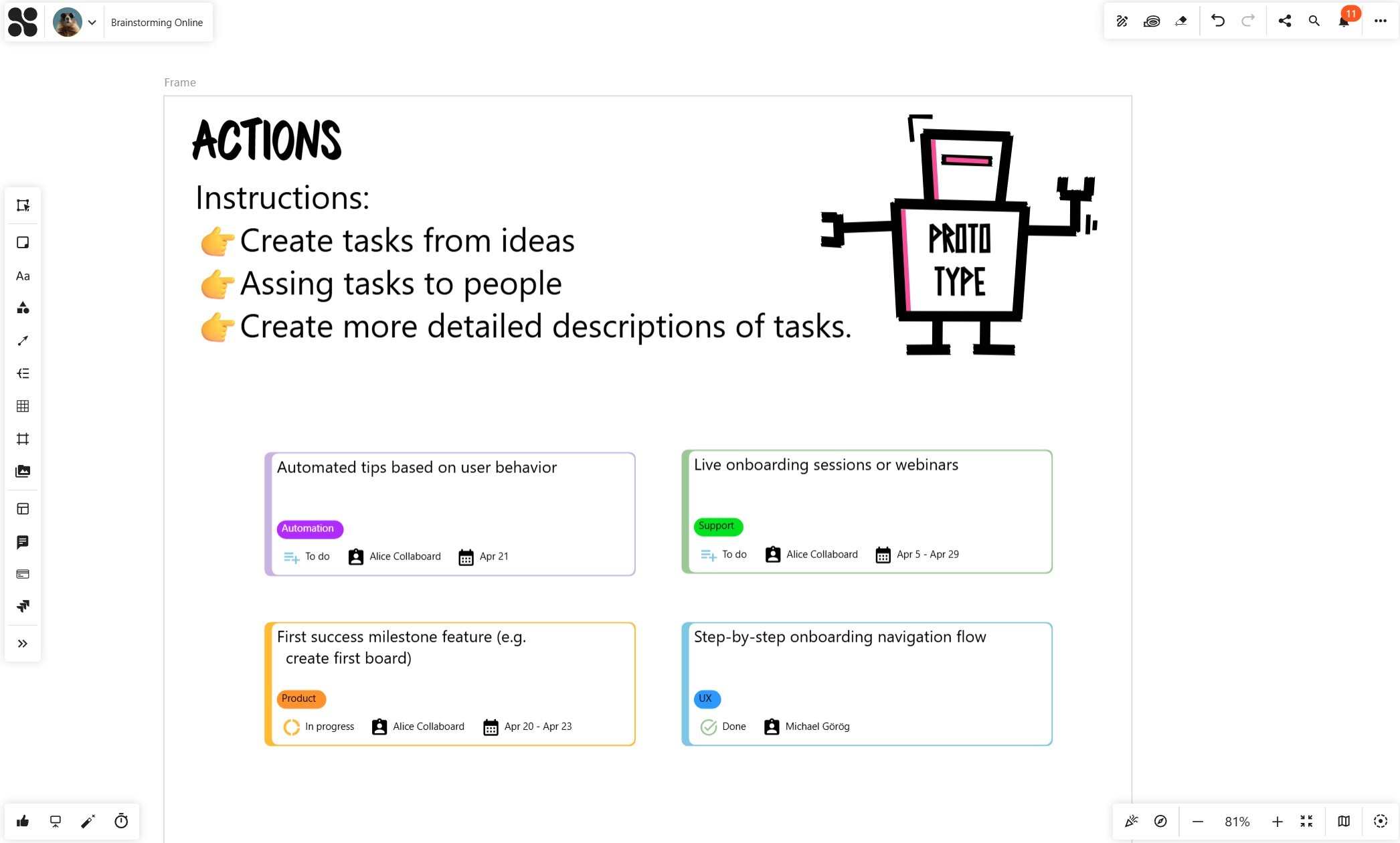 Turn Brainstorming Ideas into Tasks