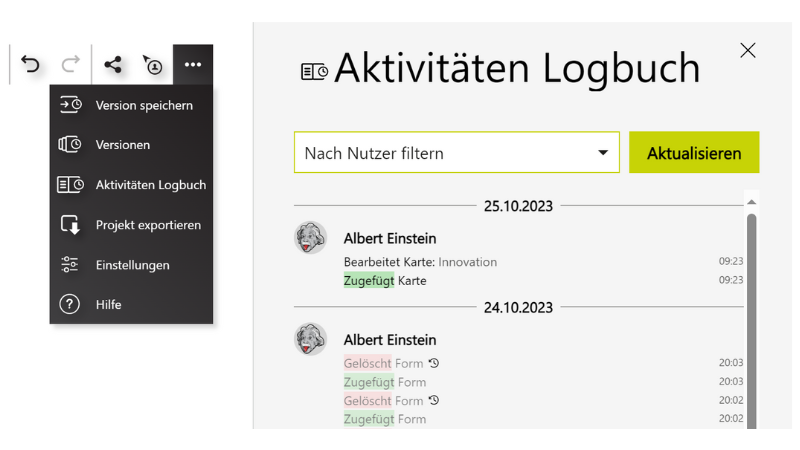 Aktivitäten Logbuch