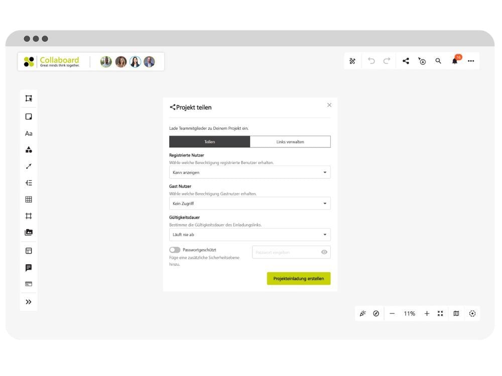 Board erstellen und einladen