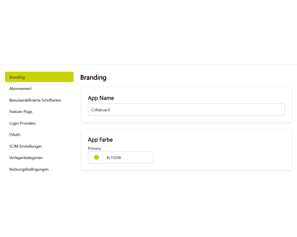 Branding Einstellungen