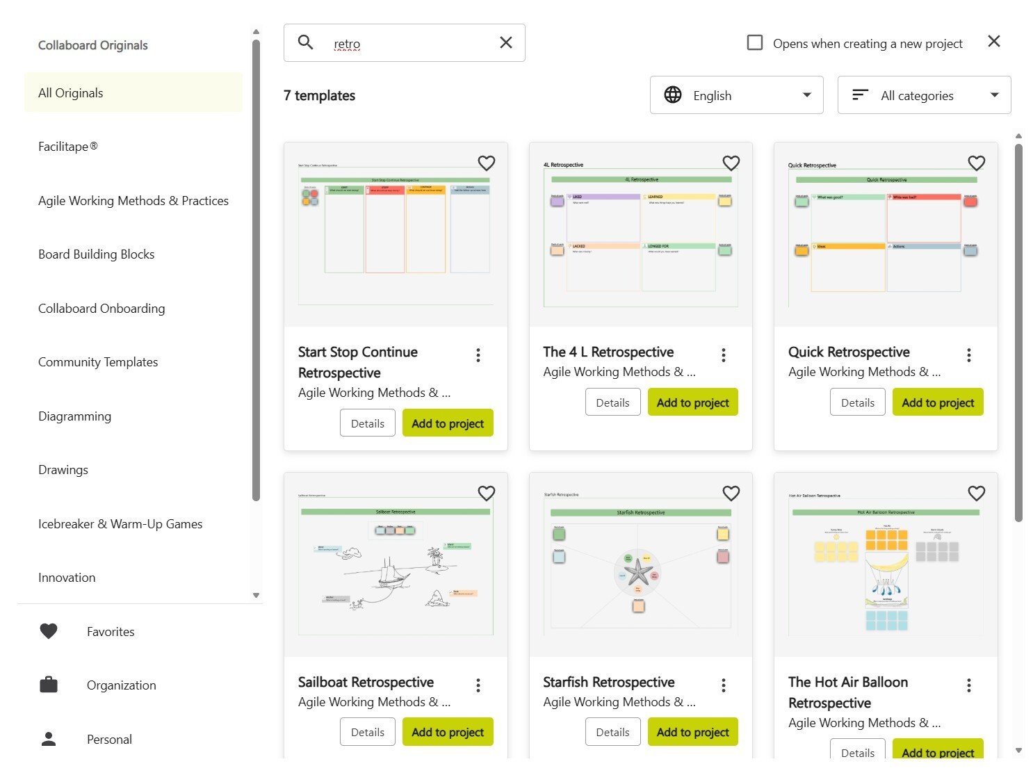 Collaboard Retrospective Templates