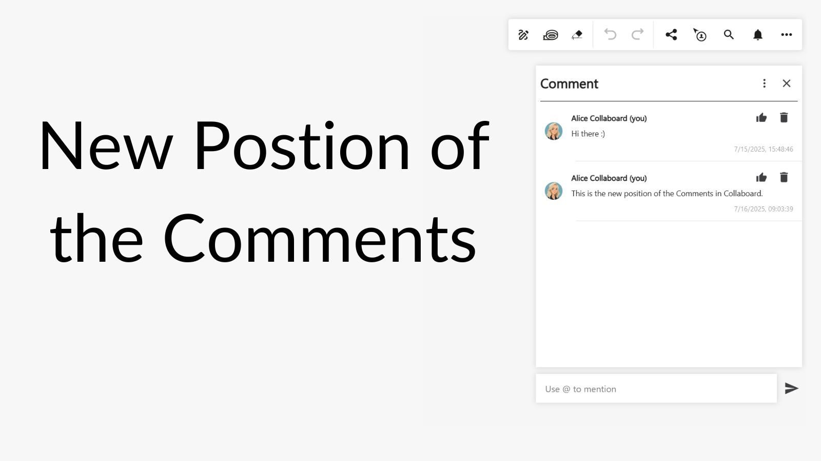 Comments new Position