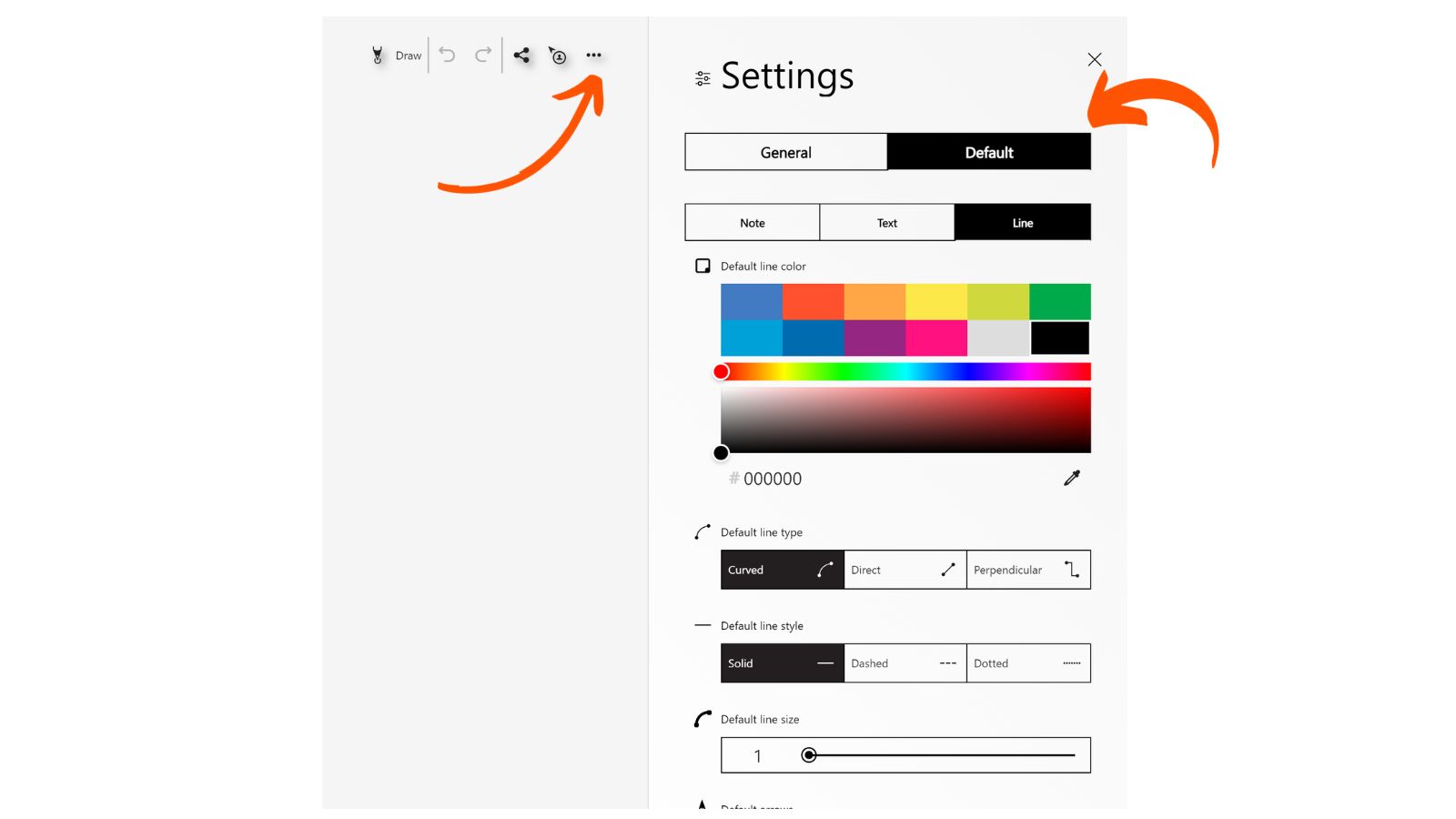 Default-Settings-Mindmap