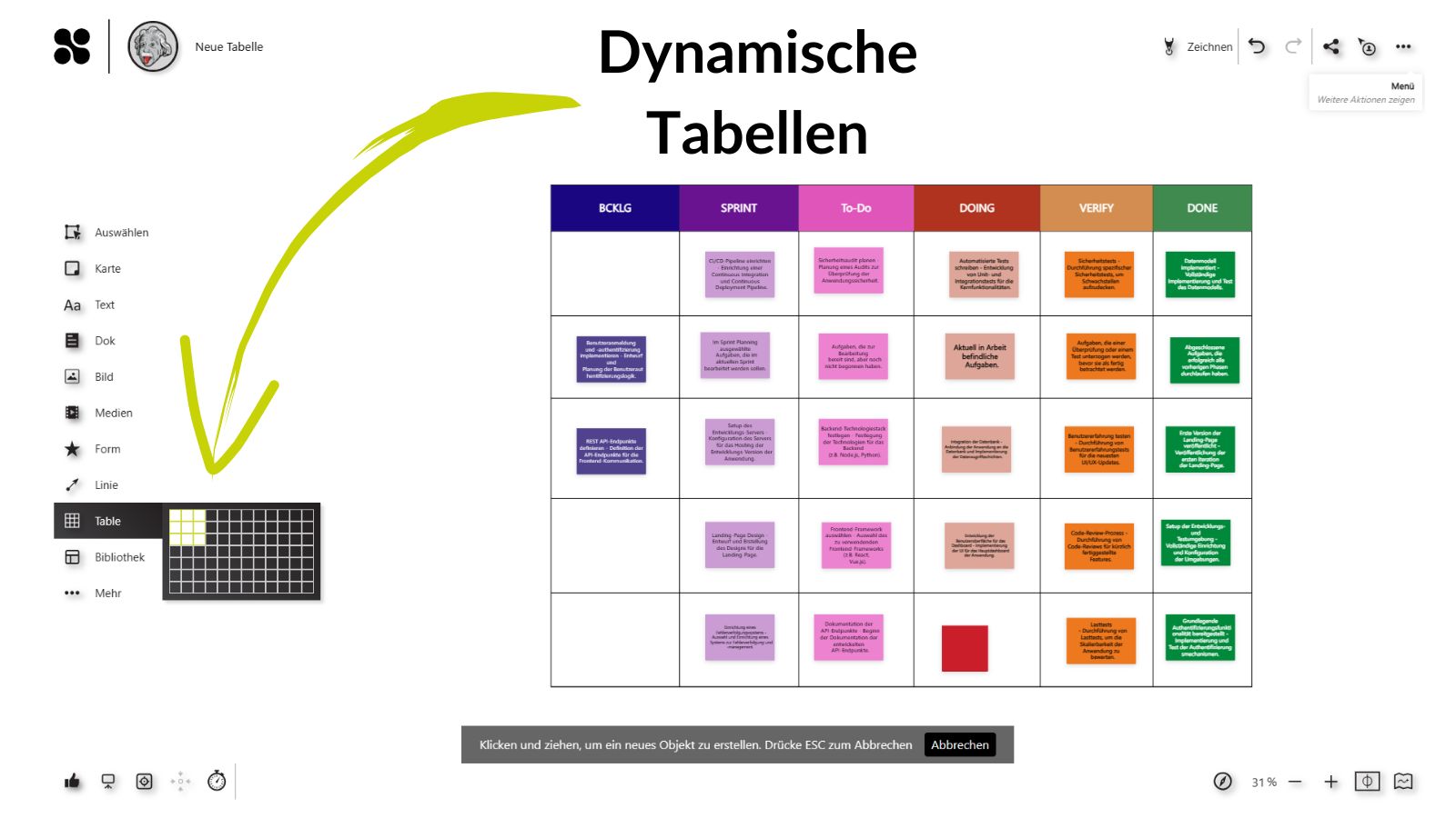 Dynamische Tabellen