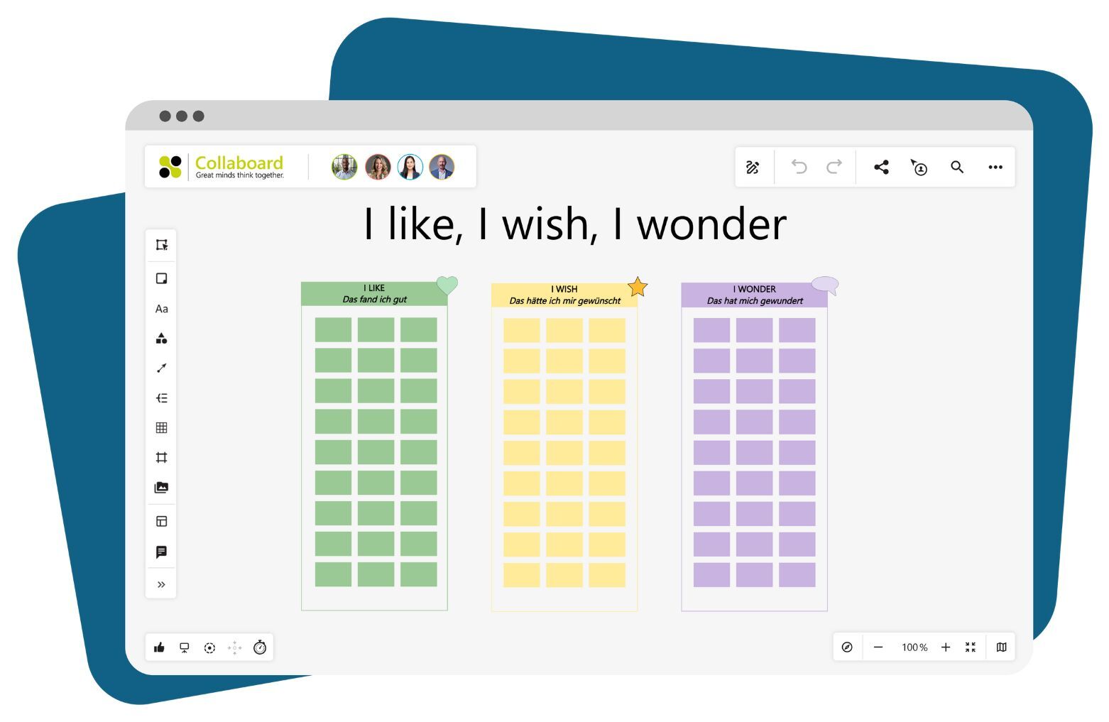 I like, I wish, I wonder Collaboard