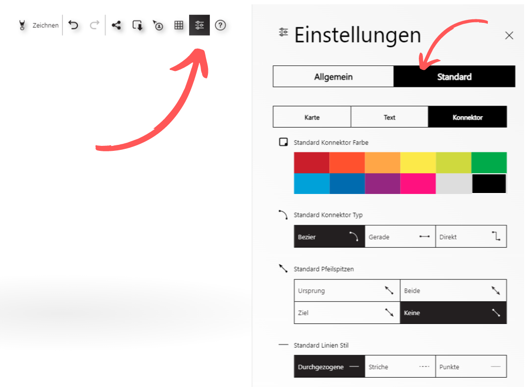 Standardeinstellungen-Mind-Map-Collaboard