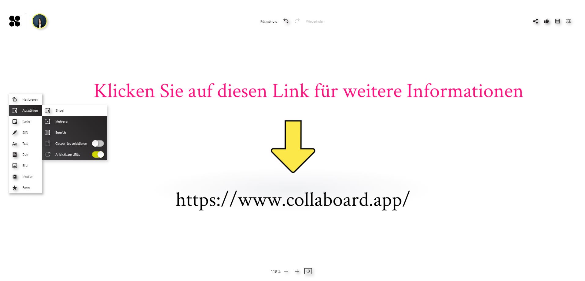 clickable links german