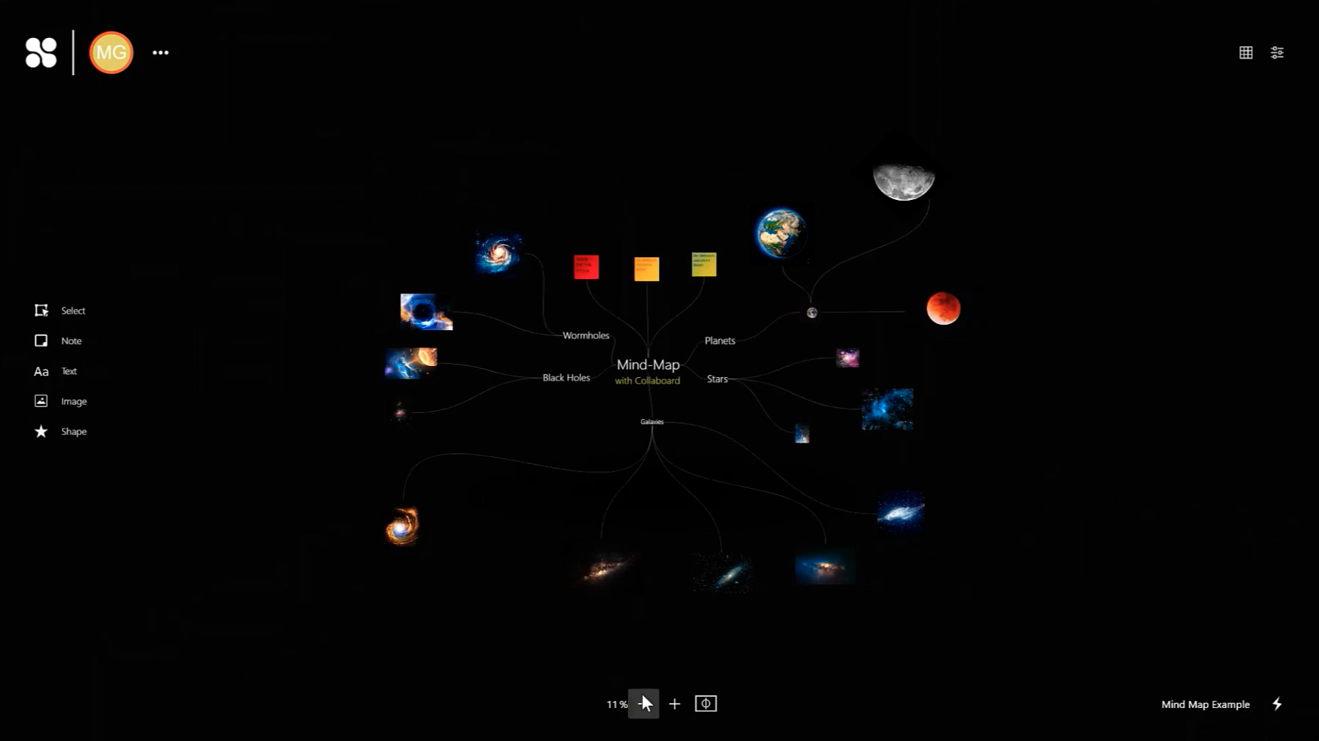 Erstellen einer Mind-Map mit Collaboard